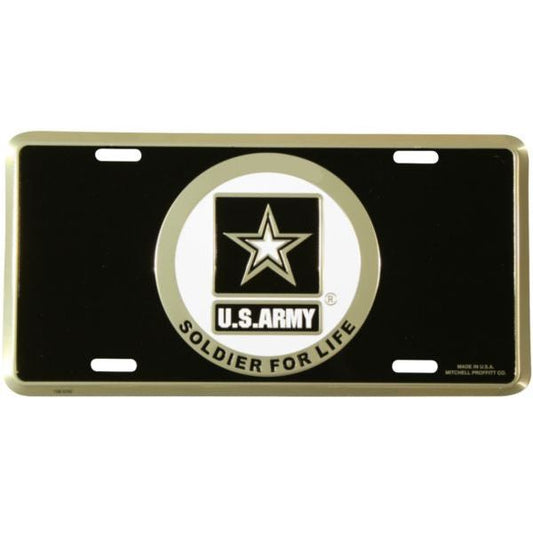 U.S. Army Soldier For Life Gold License Plate
