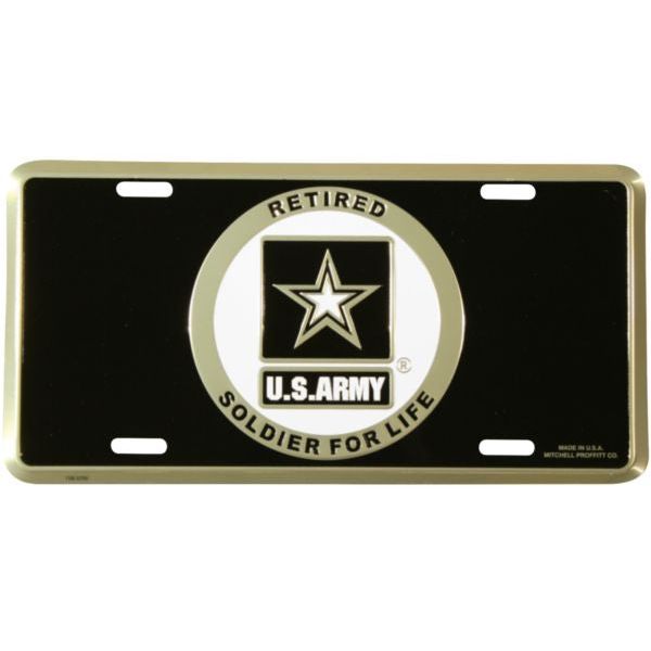 US Army Soldier for Life Retired License Plate