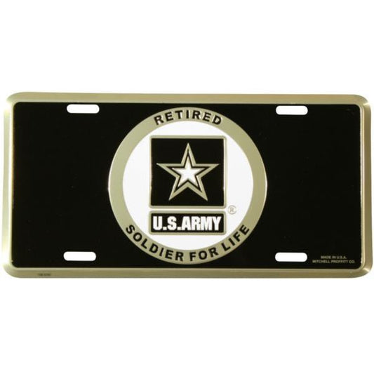 US Army Soldier for Life Retired License Plate