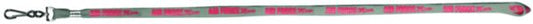 Air Force Mom Silk Screened in Pink Ink on J-Hook Tubular Grey Lanyard