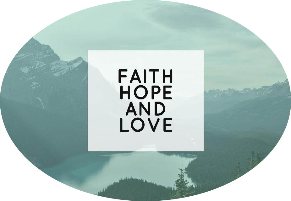 Round Magnet - Faith Hope and Love