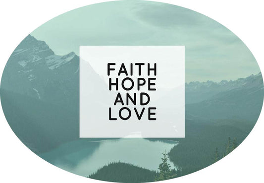 Round Magnet - Faith Hope and Love