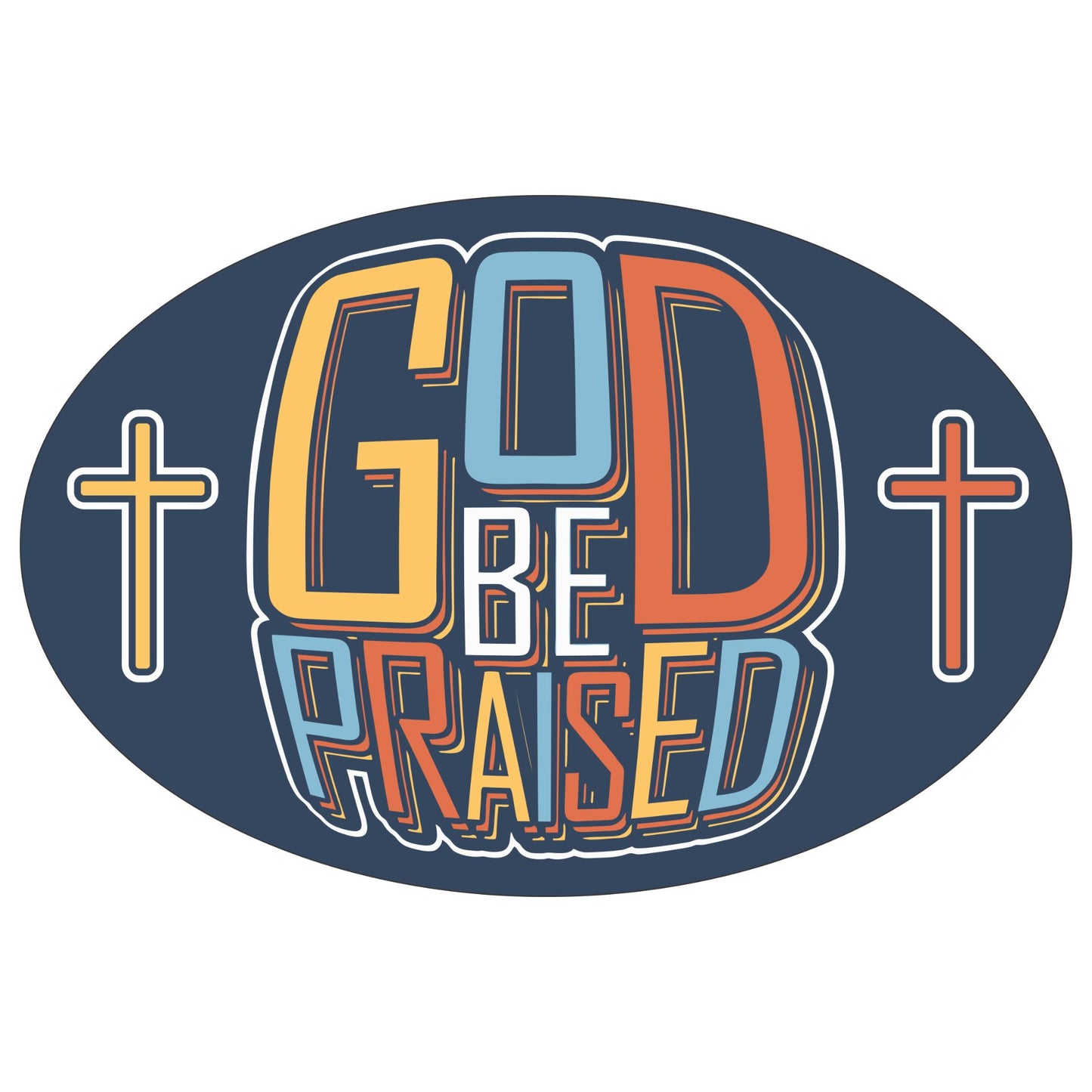 Oval Magnet - God Be Praised