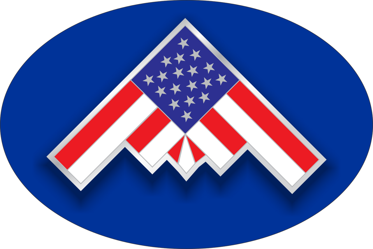 B2 Bomber Flag Oval Magnet