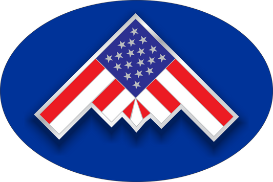 B2 Bomber Flag Oval Magnet
