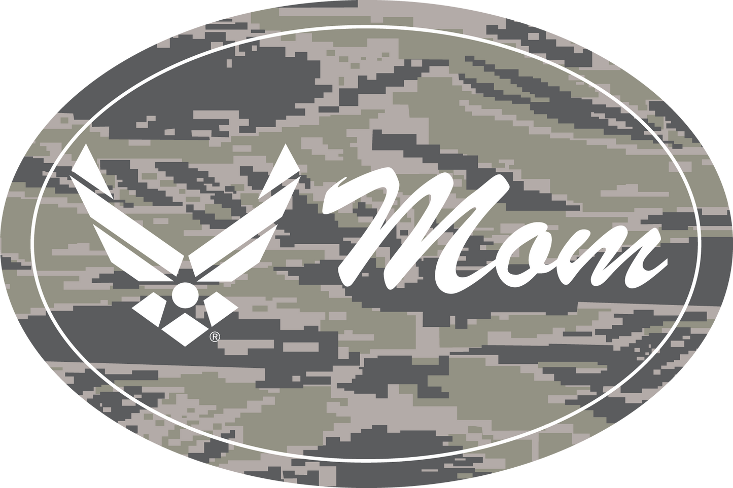 USAF Air Force MOM on Camo Oval Magnet