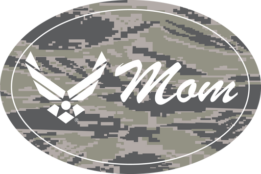 USAF Air Force MOM on Camo Oval Magnet