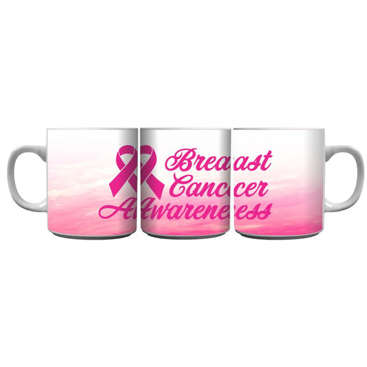 Breast Cancer Awareness Sublimation Coffee Mug - Pink Ombre