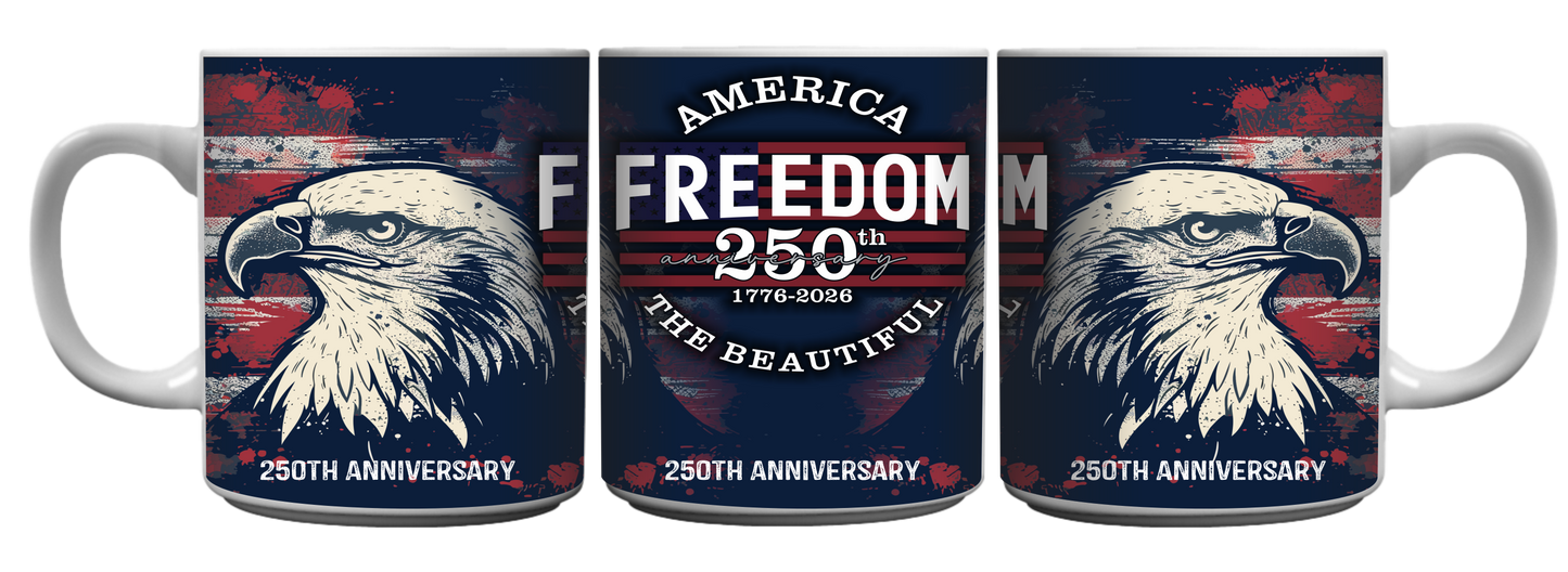 America the Beautiful 250th Anniversary Sublimation Coffee Mug