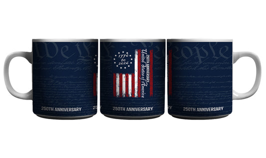 America 250th Anniversary Vertical Flag Design Sublimation Coffee Mug