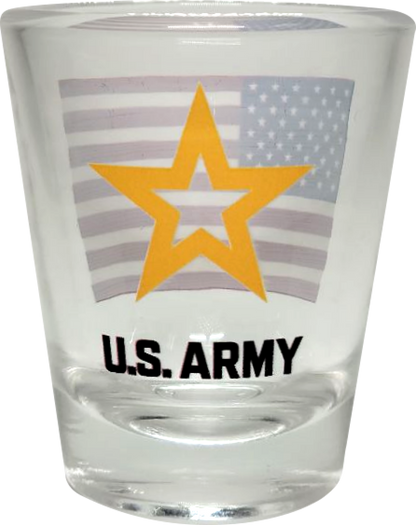 New Army Star and American Flag Shot Glass