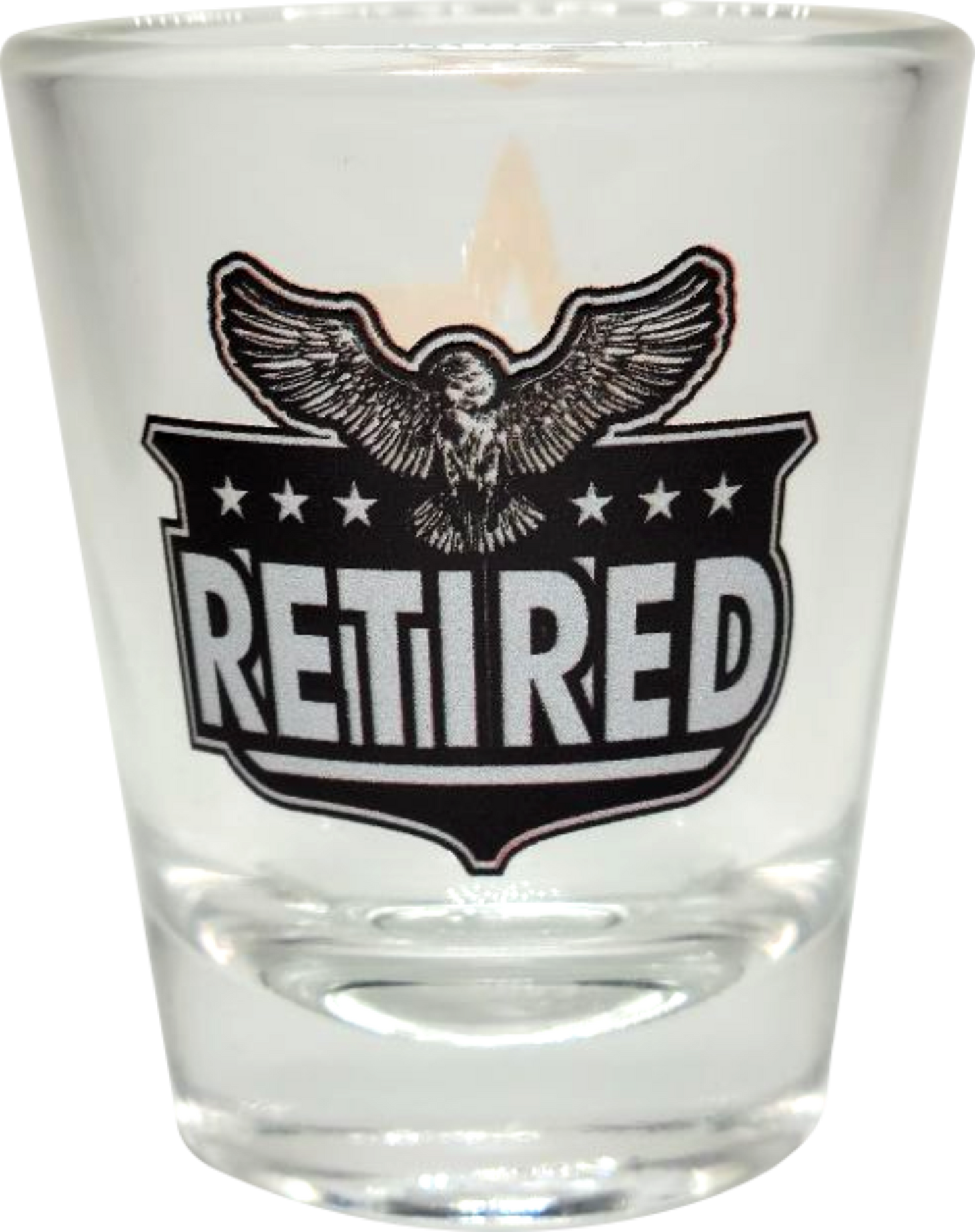 New Army Star and Eagle Retired Shot Glass