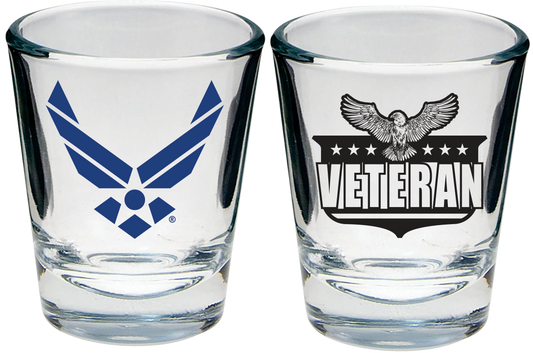 U.S. Air Force Symbol and Eagle Veteran Shot Glass