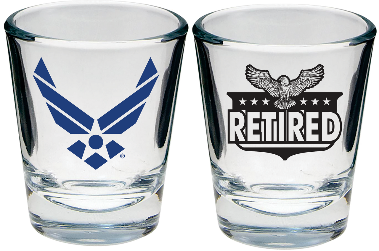 U.S. Air Force Symbol and Eagle Retired Shot Glass