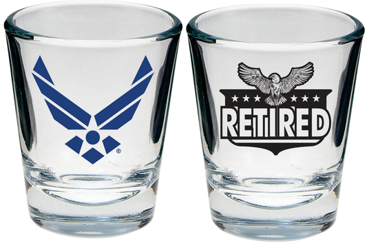 U.S. Air Force Symbol and Eagle Retired Shot Glass