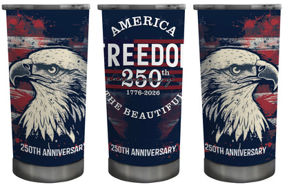America the Beautiful 250th on 20oz White Stainless Tumbler