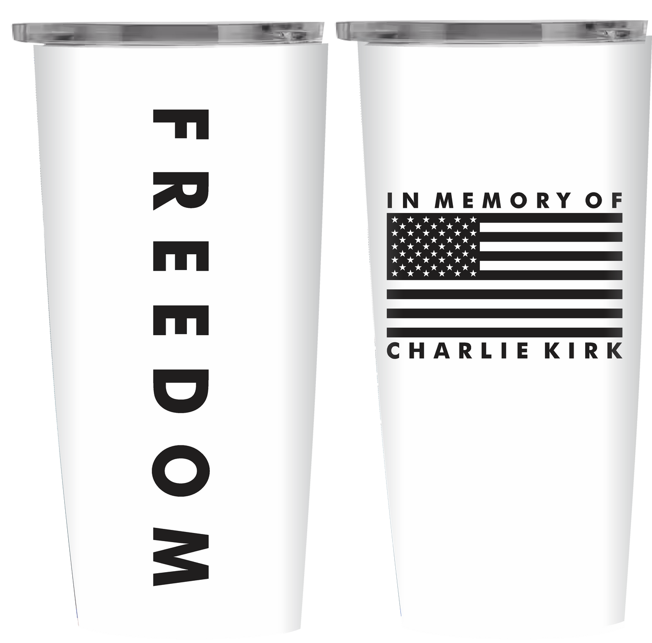 Freedom - In Memory of Charlie Kirk 20 oz. Tumbler White