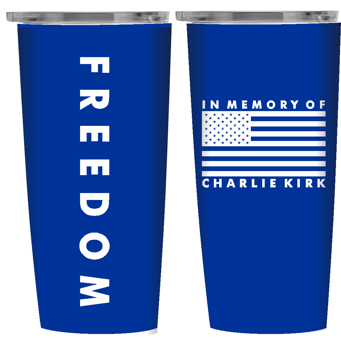 Freedom - In Memory of Charlie Kirk 20 oz. Tumbler Royal Blue