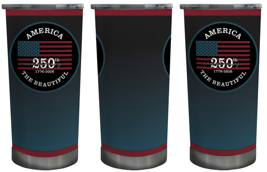 America 250th Design 20oz Black Stainless Tumbler