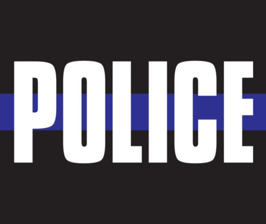 POLICE with Thin Blue Line with Black Background on Mouse Pad