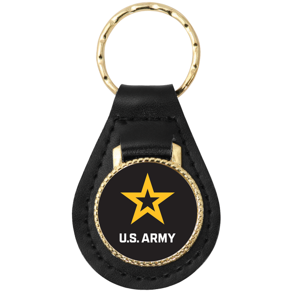 US Army Star Key Chain, Leather