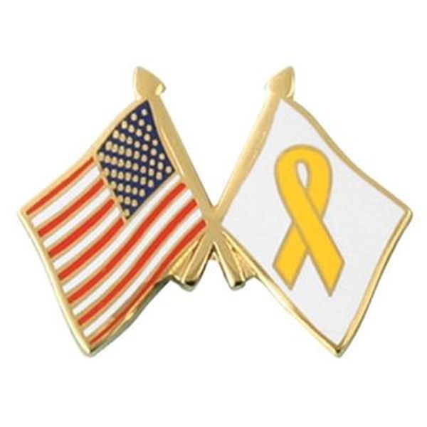 USA Flag Yellow Ribbon Flag Lapel Pin – Honor Country