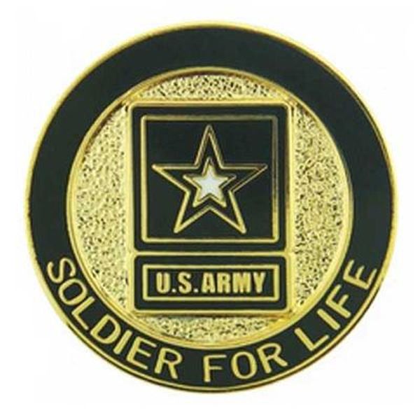 US Army Soldier for Life Lapel Pin