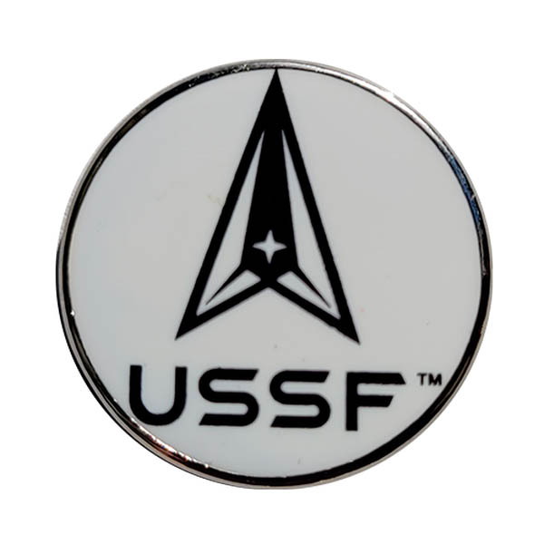 US Space Force Symbol on Round Lapel Pin