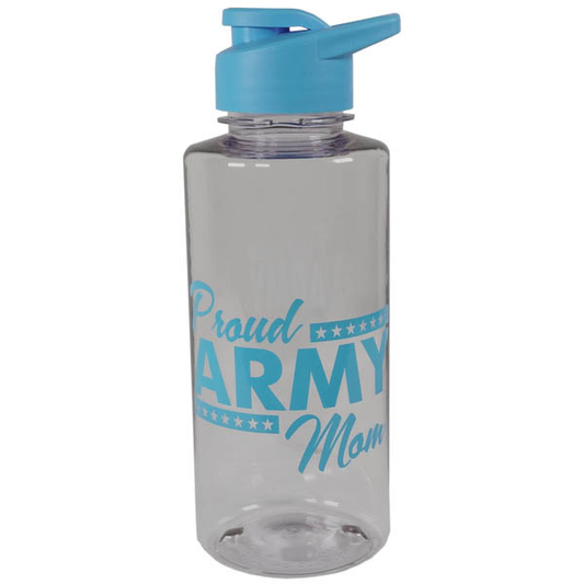 Proud Army Mom on 36 oz. Clear Water Bottle