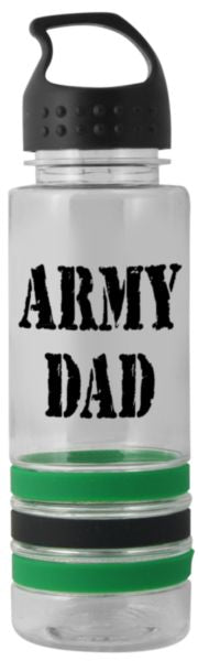 ARMY DAD on 24 oz. Silicone Bracelets Water Bottle