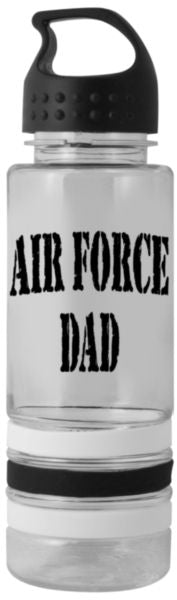 AIR FORCE DAD on 24 oz. Silicone Bracelets Water Bottle