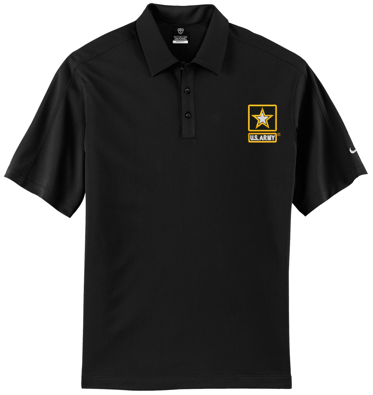 US Army Star Embroidered on Black NIKE Polo