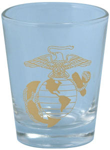 Eagle Globe & Anchor Emblem in Gold 1.5 ounce Shot Glass