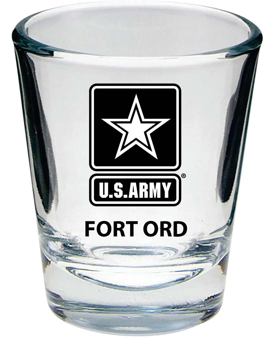 U.S. Army Star Fort Ord on Clear 1.75 oz. Shot Glass