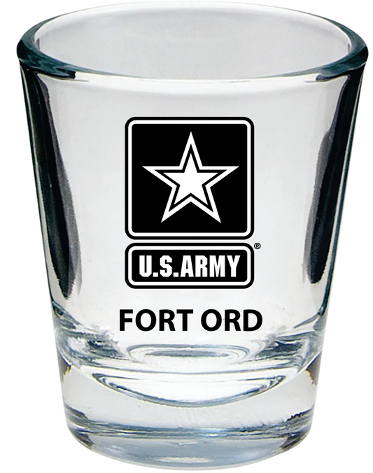 U.S. Army Star Fort Ord on Clear 1.75 oz. Shot Glass
