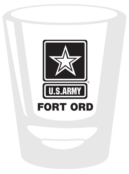 U.S. Army Star Fort Ord on Clear 1.75 oz. Shot Glass