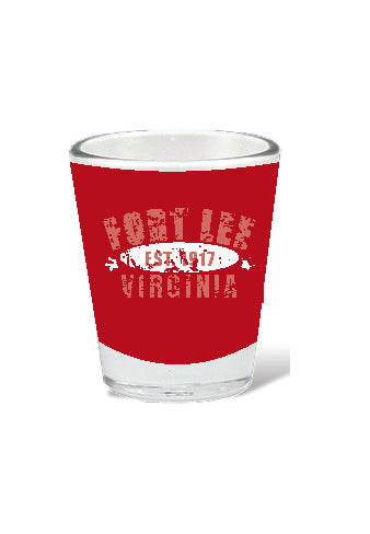 Fort Lee Virginia Est. 1917 Design on 2 oz Shot Glass