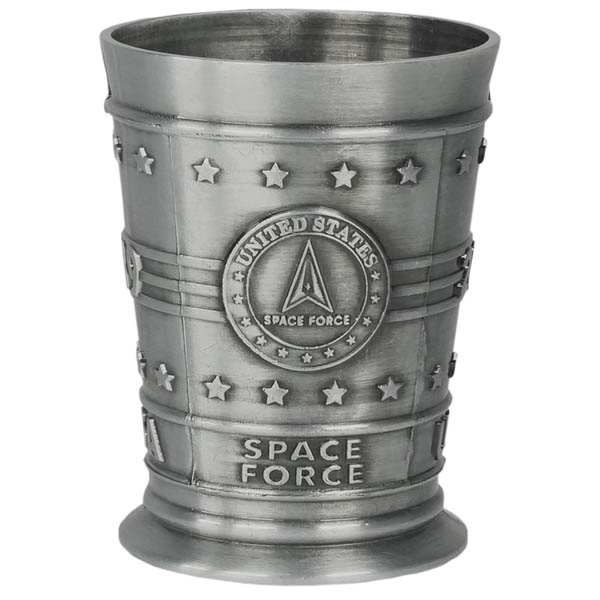 U.S. Space Force on 2 oz. Silver Molded Shot Glass