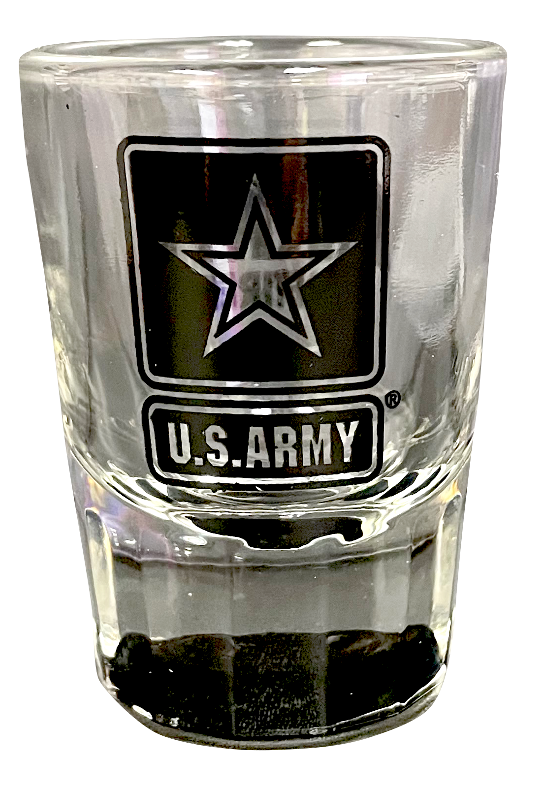 US Army Retired on 2 oz Clear Fluted Shot Glass