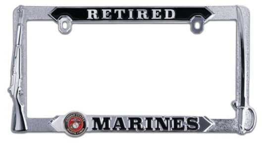 United States Marines RETIRED 3D Premium License Plate Frame