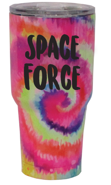Space Force Imprint on Tye Dye Stainless Tumbler - 28 oz.