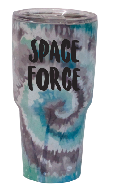 Space Force Imprint on Tye Dye Stainless Tumbler - 28 oz.