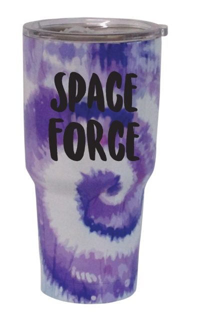 Space Force Imprint on Tye Dye Stainless Tumbler - 28 oz.