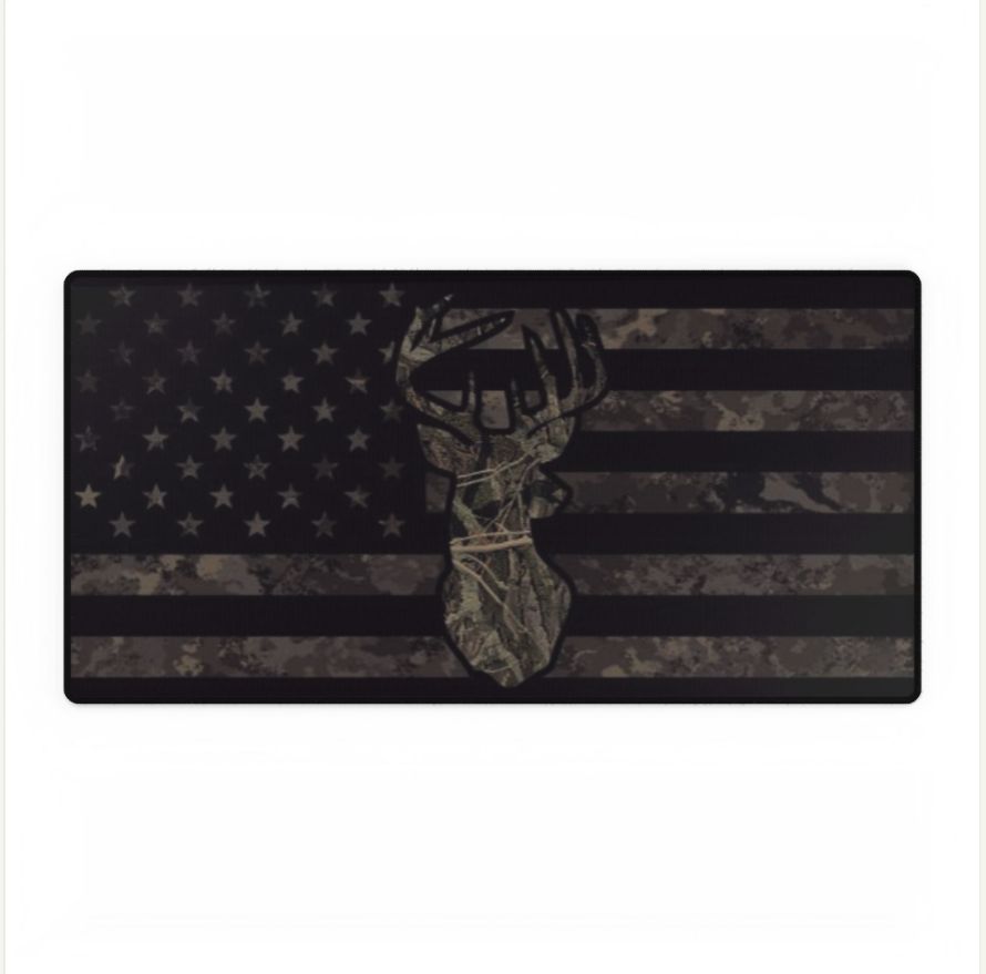 Camo American Flag with Buck Desk Pad