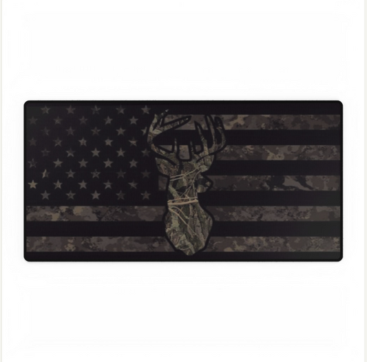 Camo American Flag with Buck Desk Pad