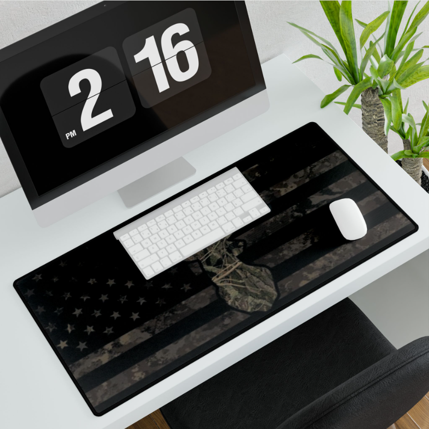 Camo American Flag with Buck Desk Pad