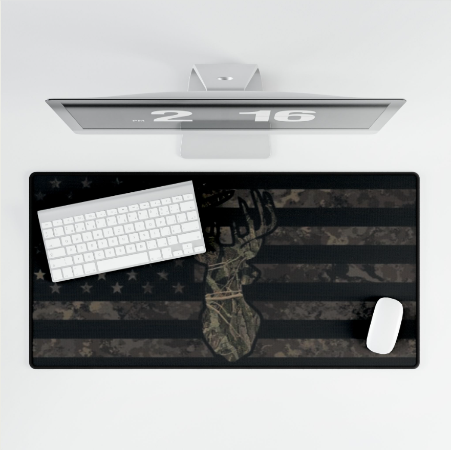 Camo American Flag with Buck Desk Pad