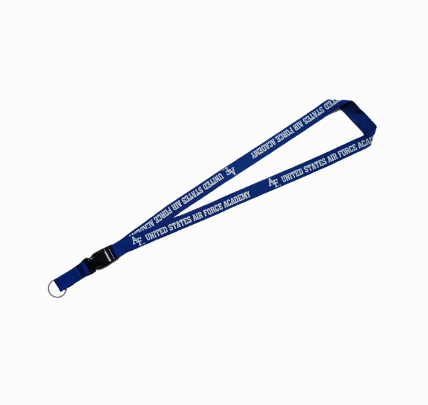United States Air Force Acdemy White Print on Removable Clasp Lanyard