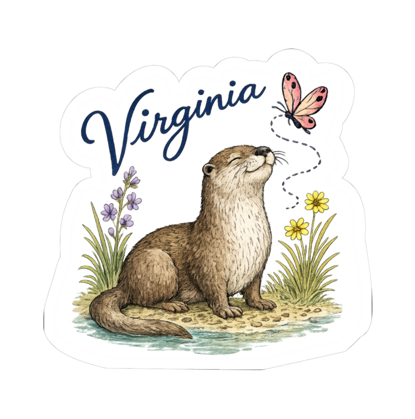 Virgina Animal Decal - Otter