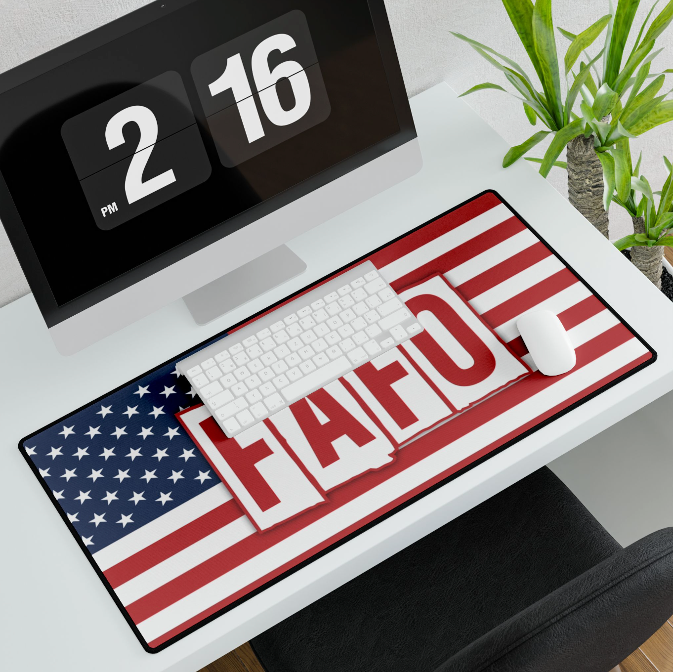FAFO tiled American Flag design Desk Pad